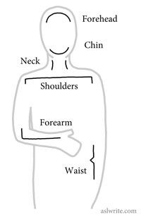 Step Four: Body Location Through Locatives illustration frontallochart Step Four: Body Location Through Locatives
